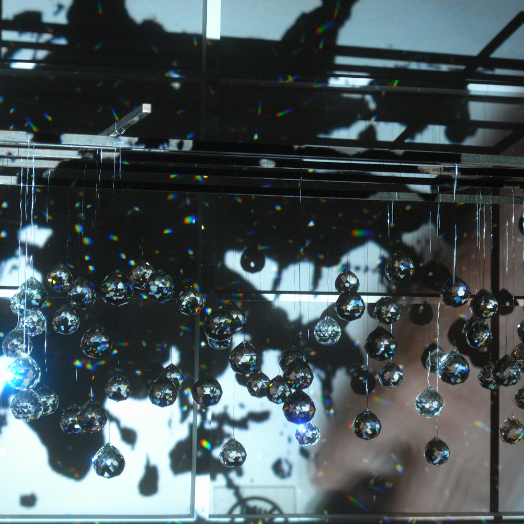 Joan Jonas "Reanimation II" - shiny glittery installation with videos and objects